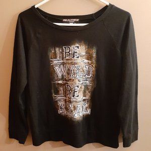 Realtree by Just Ginger Black Long Sleeve Shirt M